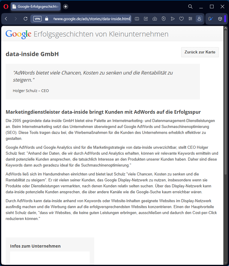 Google Case Study Screenshot